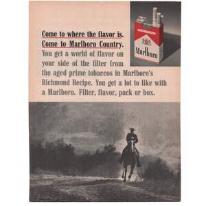 Marlboro Cigarette Magazine Advertisement Tobacciana Marlboro Country Vintage
